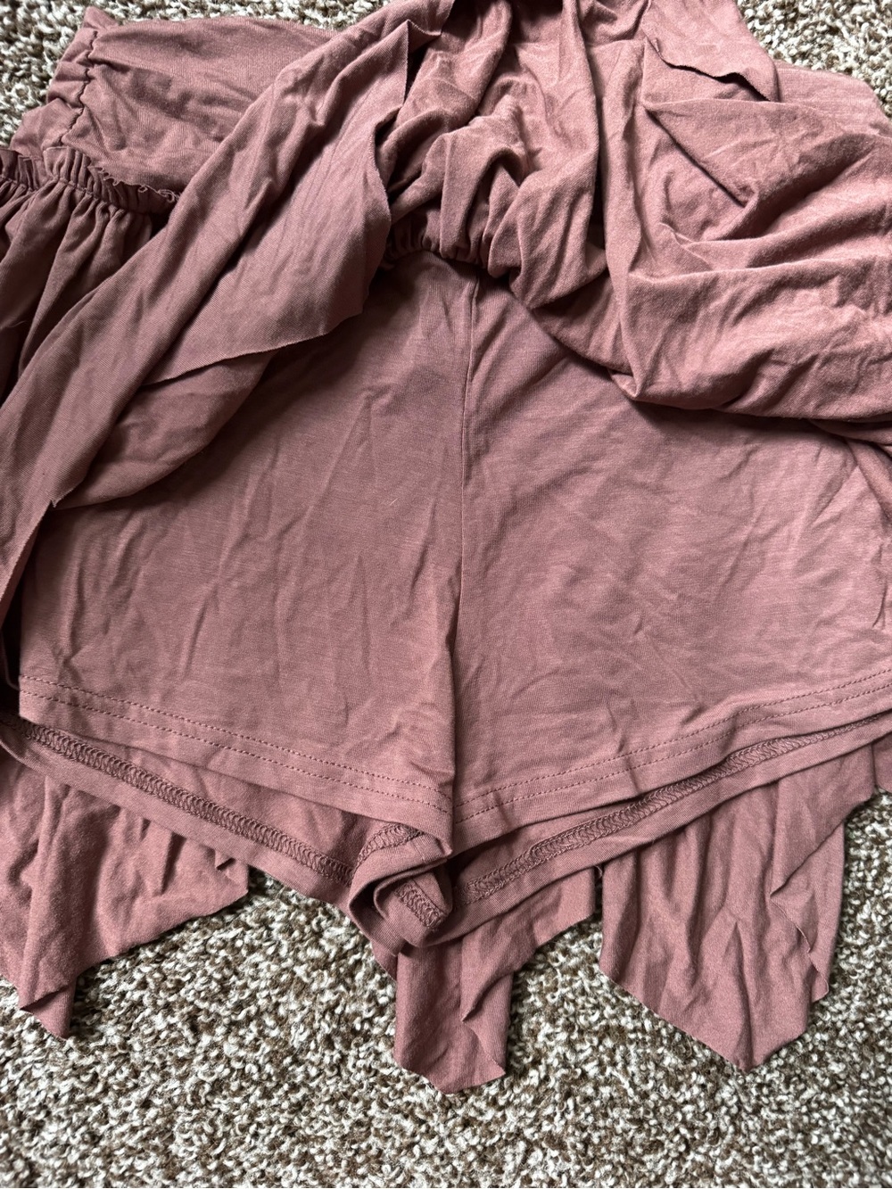 SHEIN Brown Asymmetrical Handkerchief Hem Skort XS - Picture 7 of 9